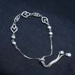 Twin Heart Link Silver Bracelet