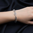 Twin Heart Link Silver Bracelet