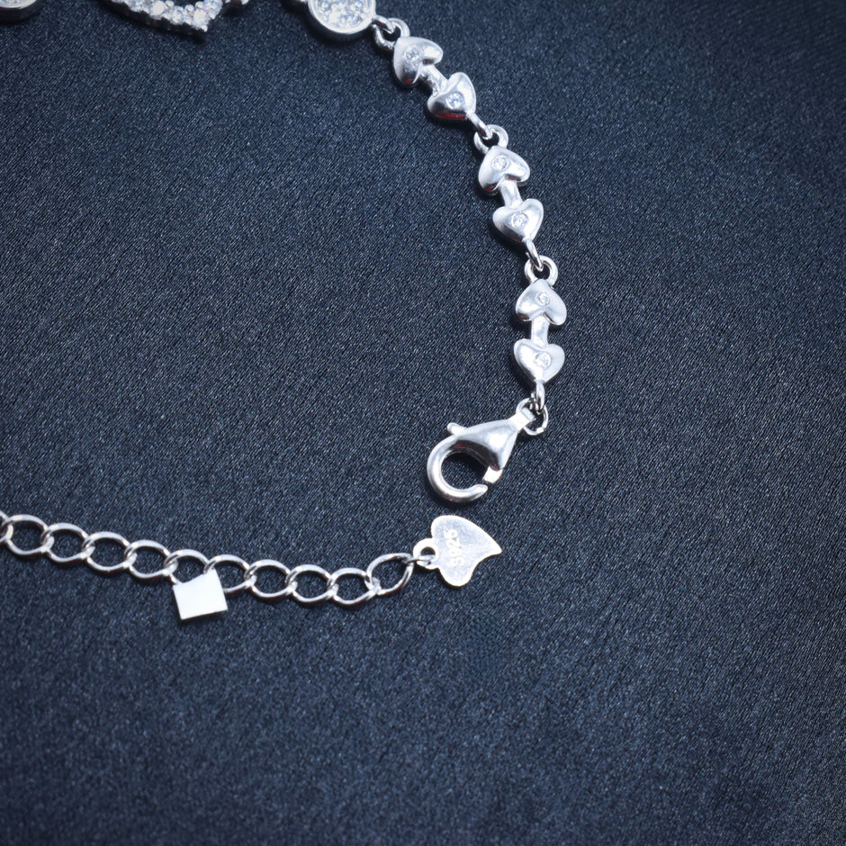 Heart Charm Silver Bracelet
