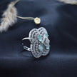 Aqua Frost Designer Silver Cocktail Ring