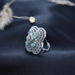 Aqua Frost Designer Silver Cocktail Ring