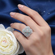 Aqua Frost Designer Silver Cocktail Ring