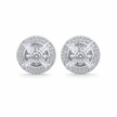 Radiant Circular Halo Stud Earrings