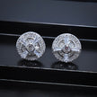 Radiant CZ Halo Floral Design Silver Tops