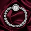 Floral Cluster Luxury Silver Watch