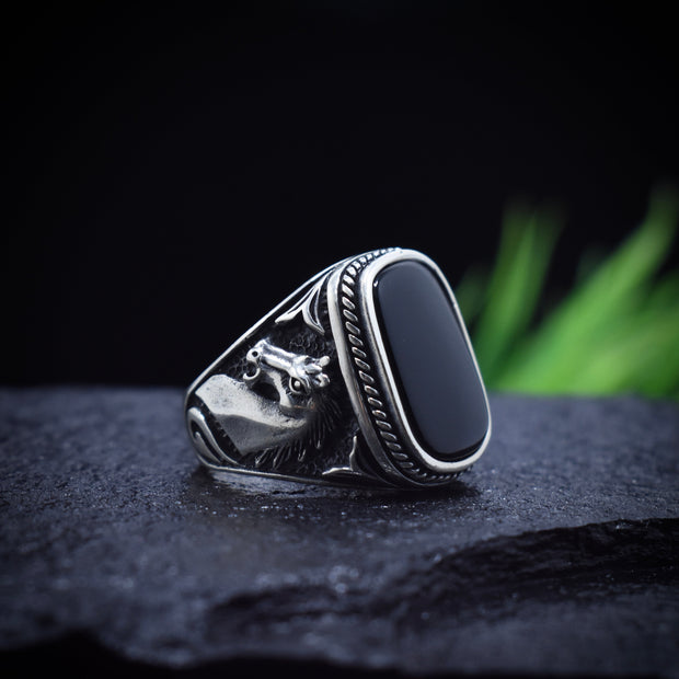 Antique Silver Eagle Crest Ring