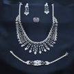 Cascading Drop Necklace Silver Set