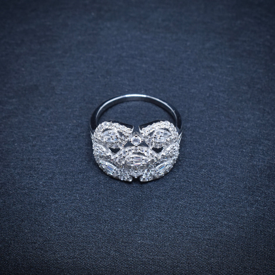 Cascading Drop Necklace Silver Set