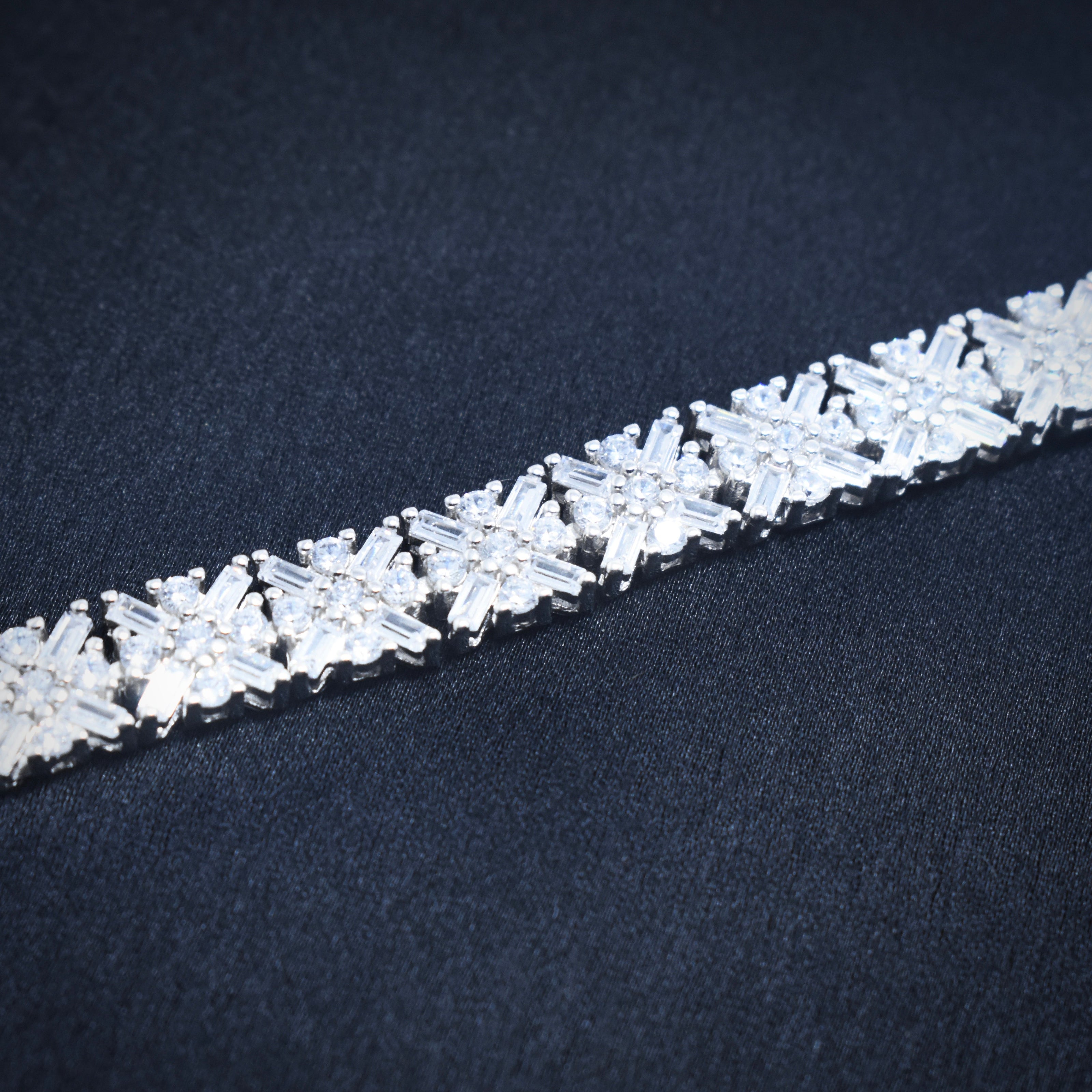 Diamond Row Glam Silver Watch