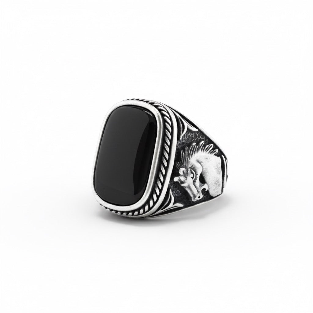 Antique Silver Eagle Crest Ring