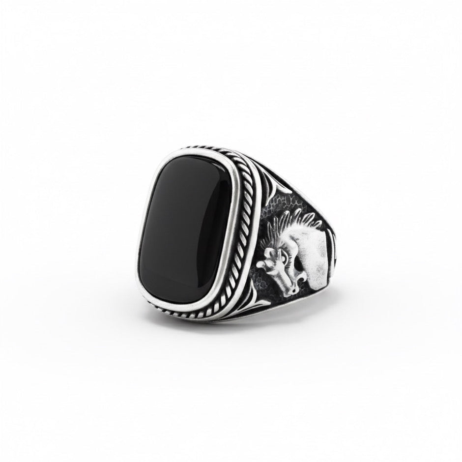 Antique Silver Eagle Crest Ring