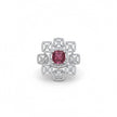 Adjustable Ruby Pink Stone Geometric Cocktail Ring
