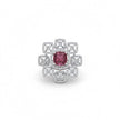 Crimson Gem Square Silver Cocktail Ring