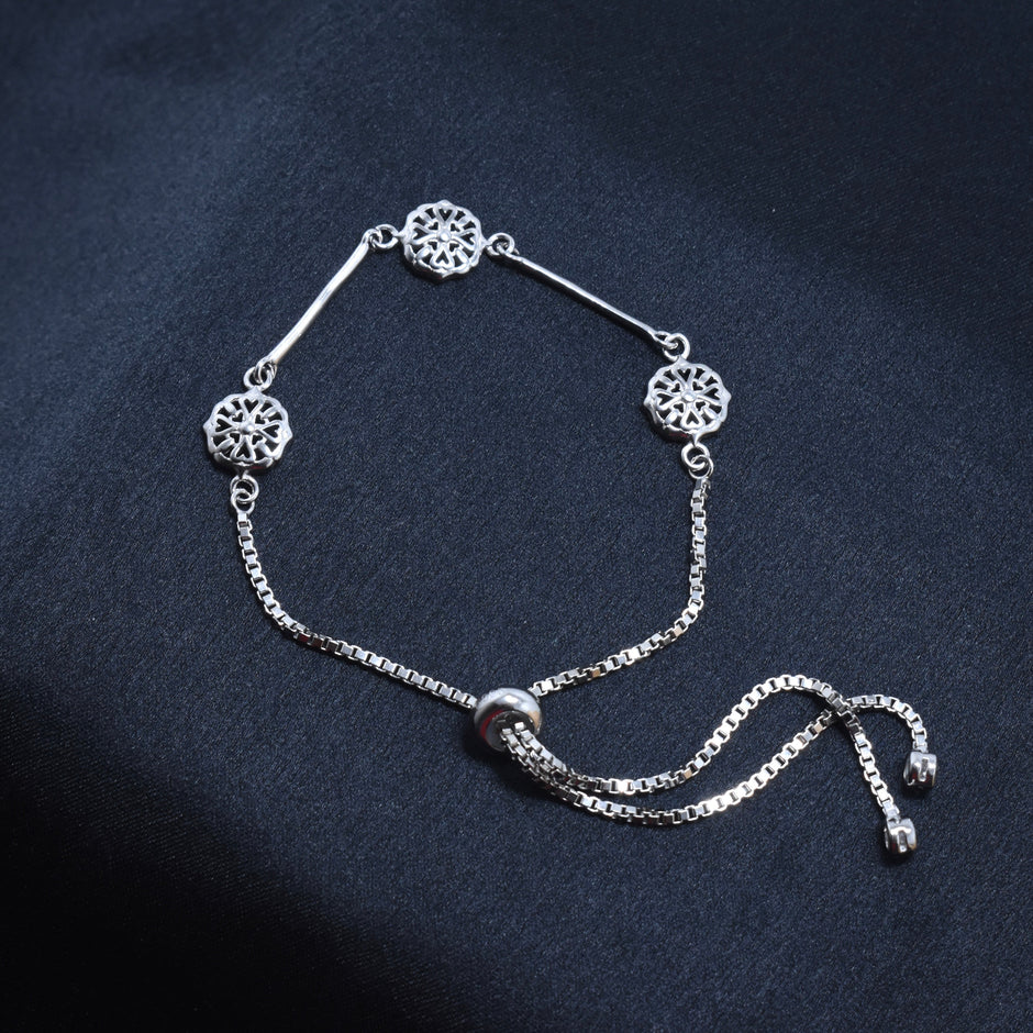 Filigree Round Silver Bracelet