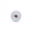 Adjustable Ruby Red Stone Round Cocktail Ring