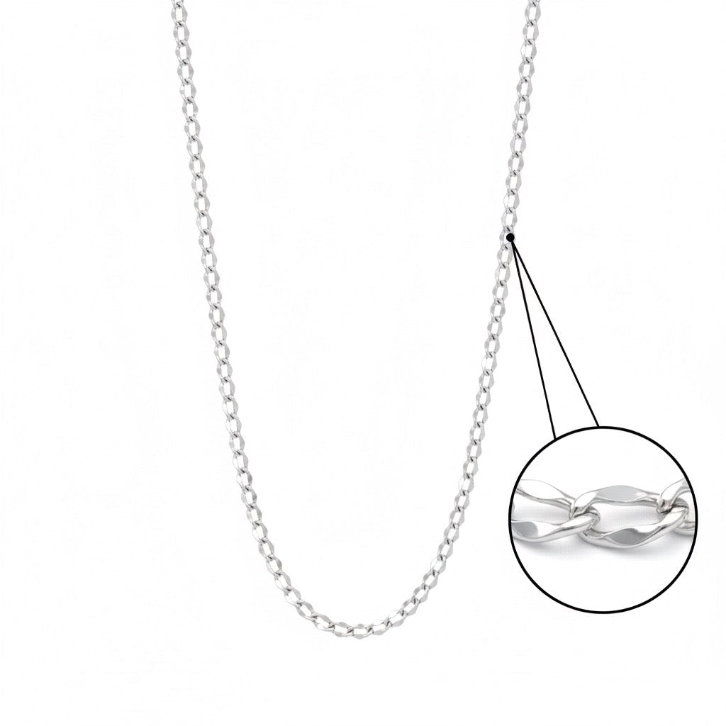 Octagonal Box Link Silver Chain