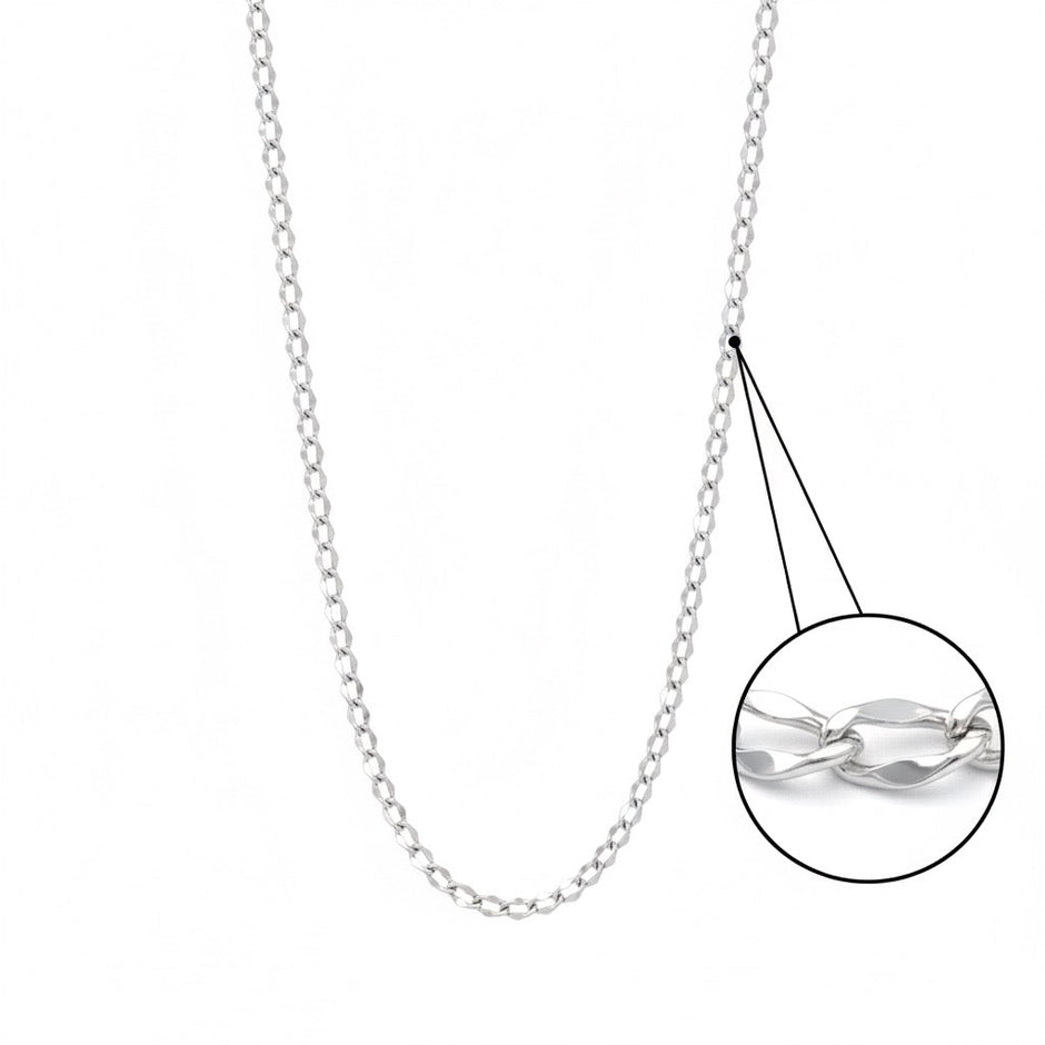 Octagonal Box Link Silver Chain