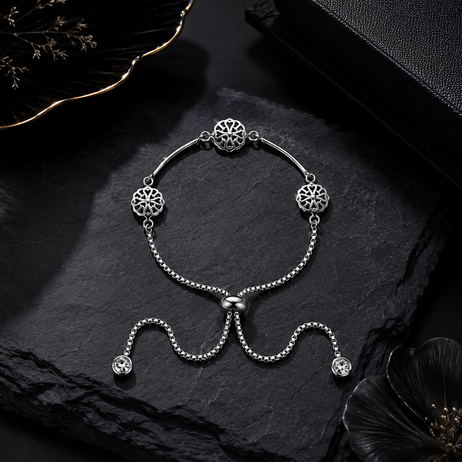 Floral Filigree Bolo Bracelet
