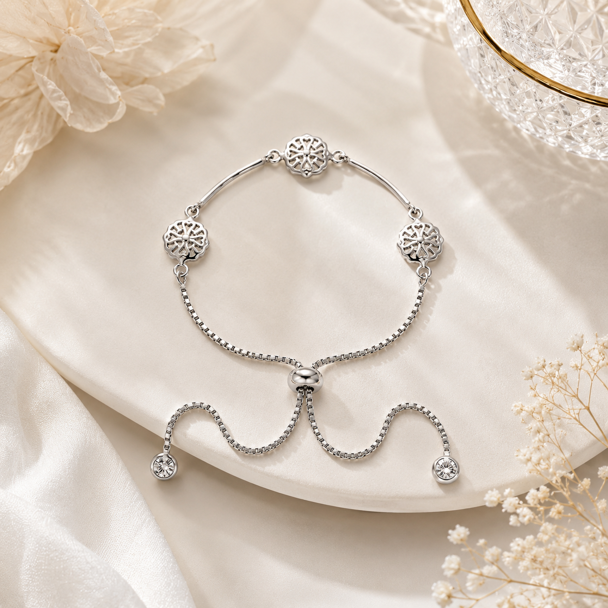 Floral Filigree Bolo Bracelet