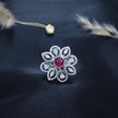 Ruby bloom Statement Cocktail Silver Ring