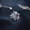 Adjustable Ruby Red Floral Cocktail Ring