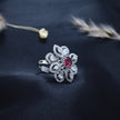 Ruby bloom Statement Cocktail Silver Ring