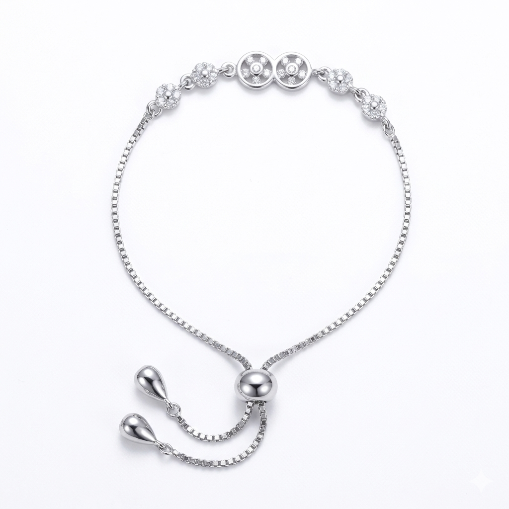 Floral Infinity Bolo Bracelet