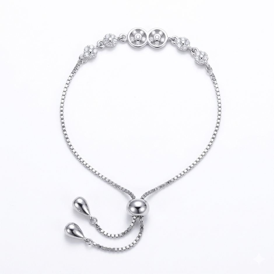 Floral Infinity Bolo Bracelet