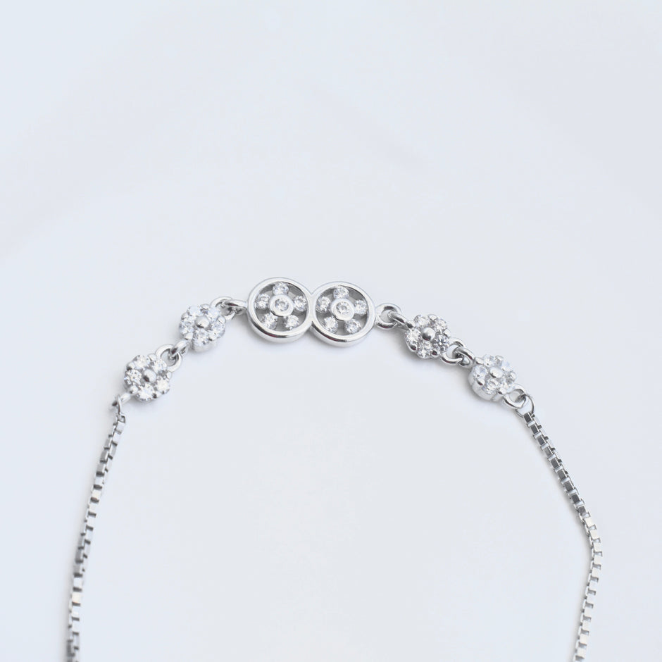 Floral Trio Silver Bracelet