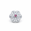 Adjustable Pink Stone Floral Filigree Cocktail Ring