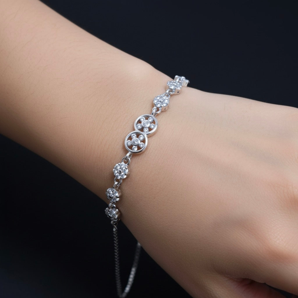 Floral Trio Silver Bracelet