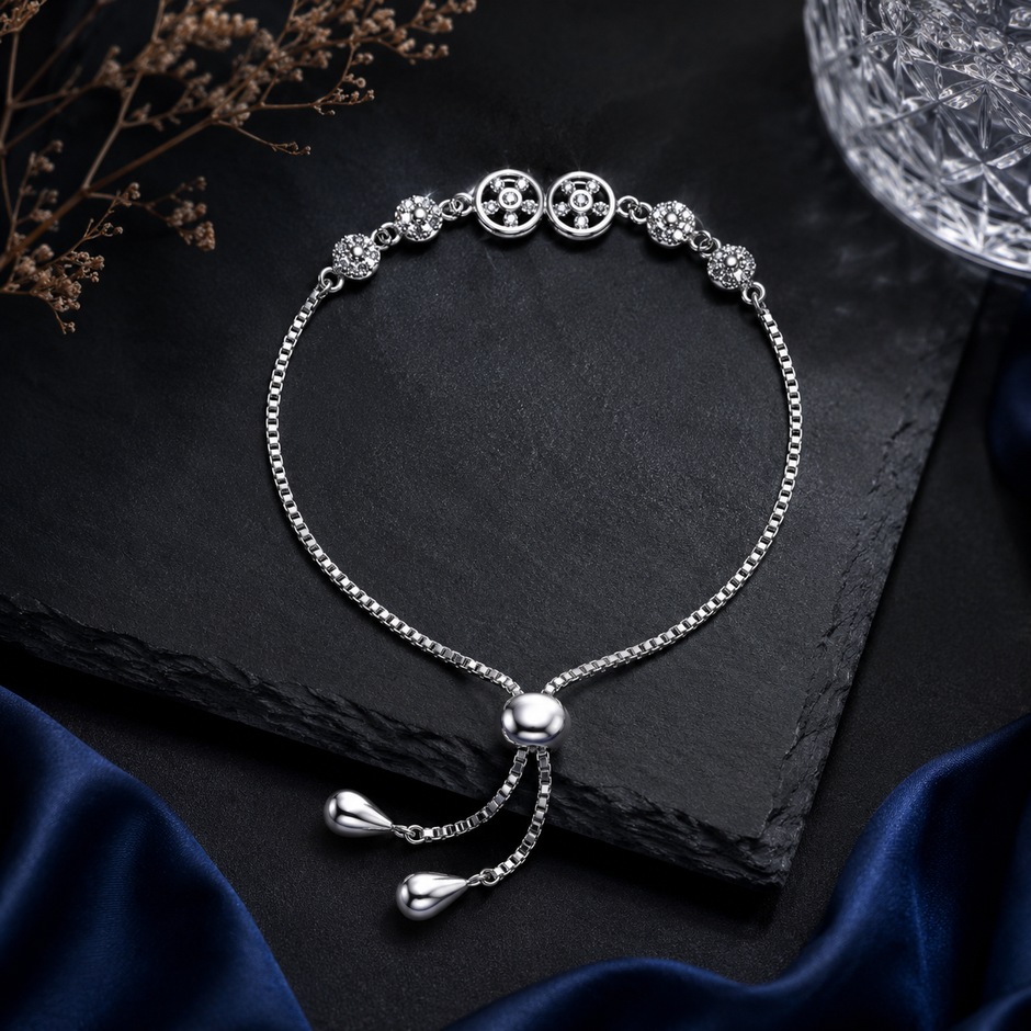Floral Infinity Bolo Bracelet