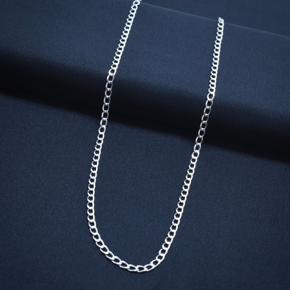 Oval Linked Unisex Silver Chain
