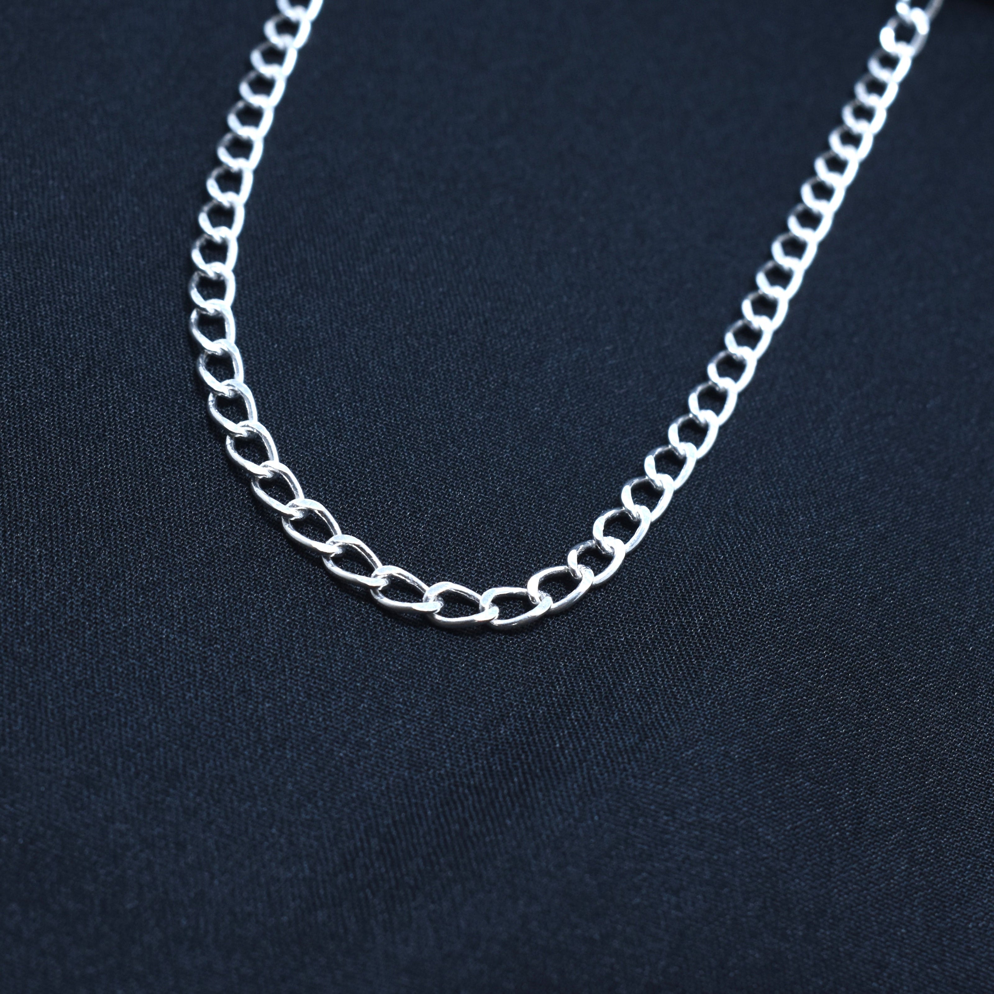 Oval Linked Unisex Silver Chain
