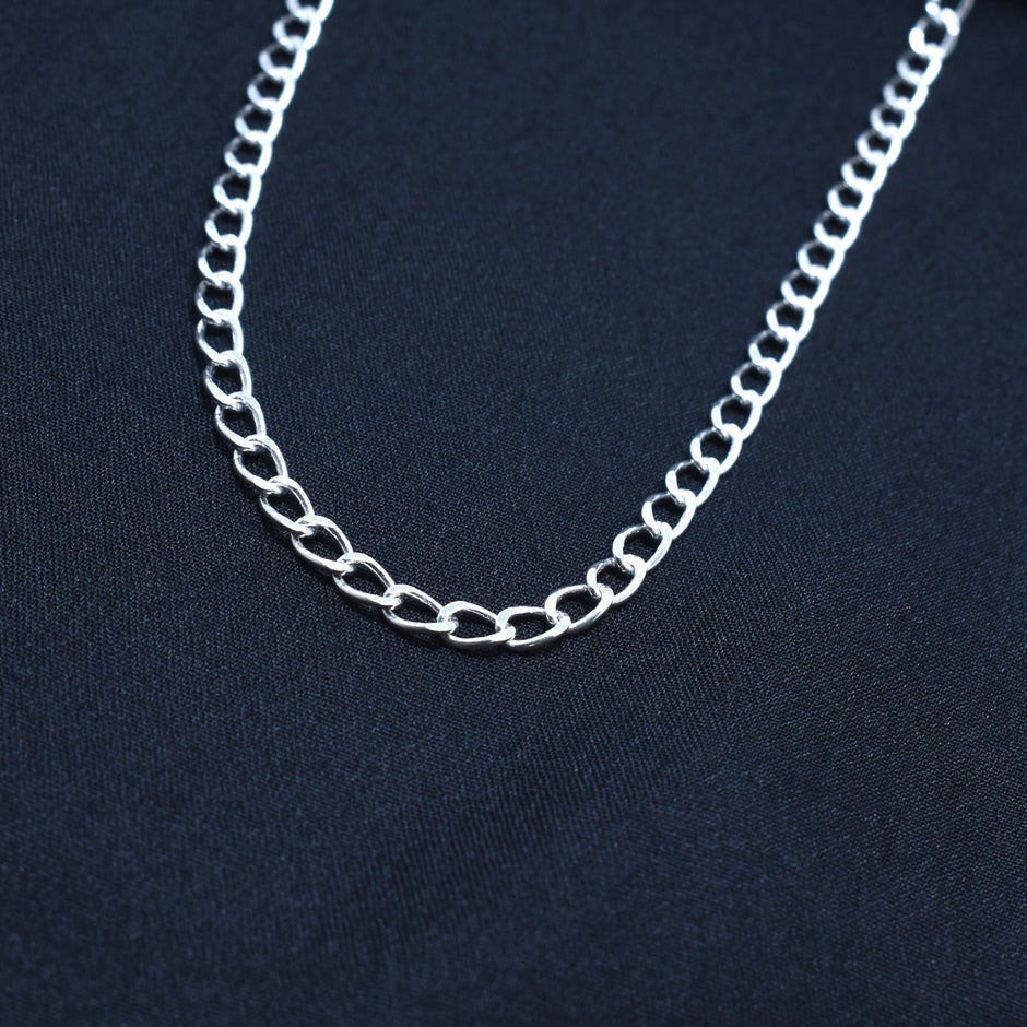 Oval Linked Unisex Silver Chain