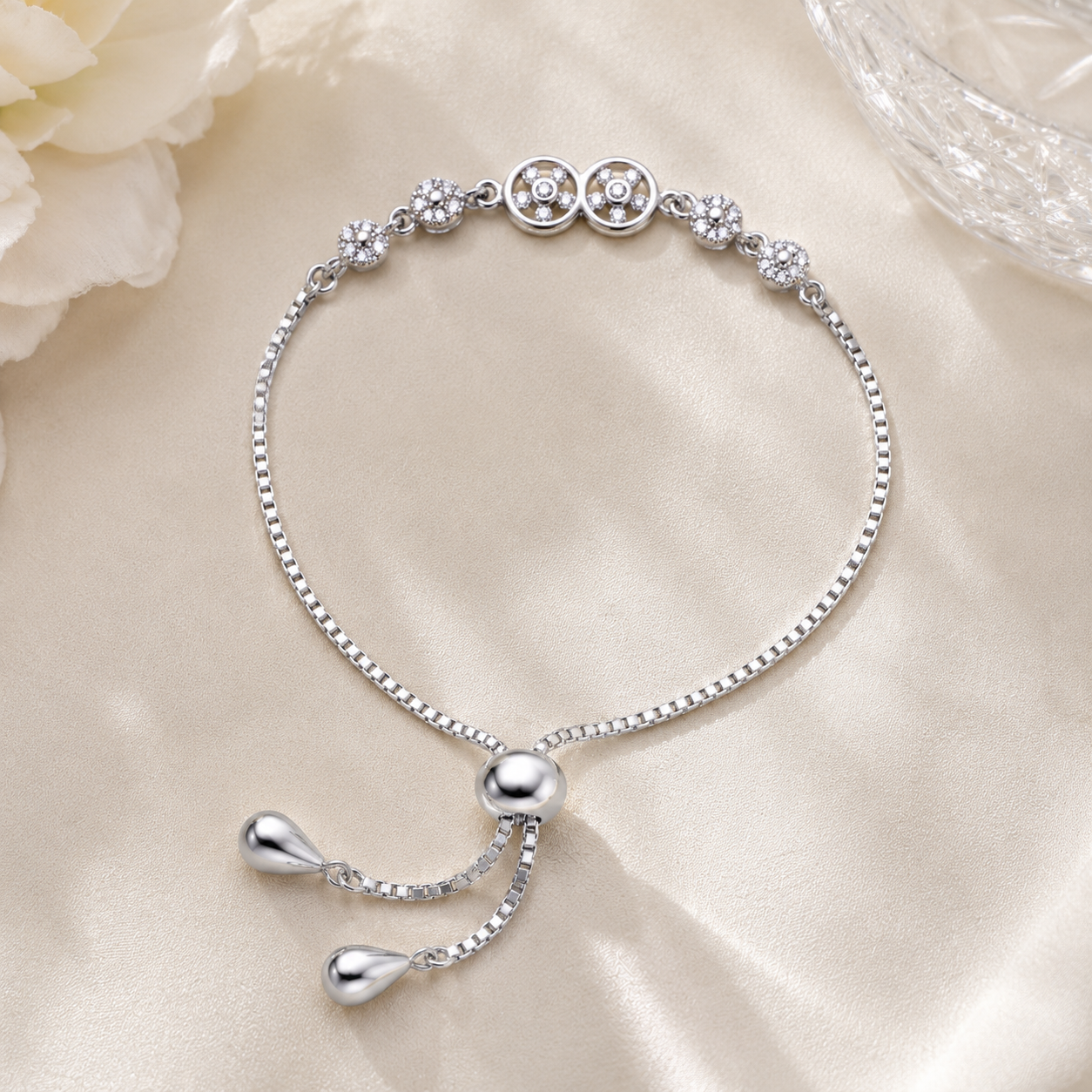Floral Infinity Bolo Bracelet