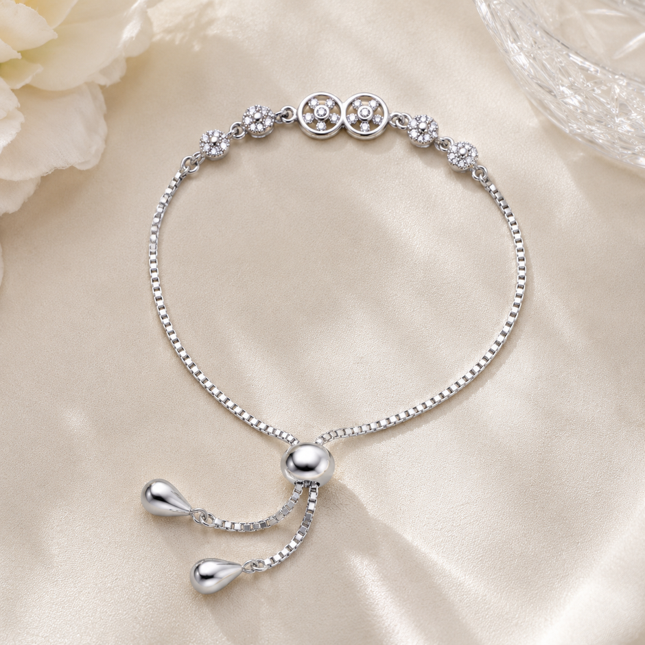 Floral Infinity Bolo Bracelet
