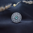 Adjustable Mint Green Stone Round Cocktail Ring