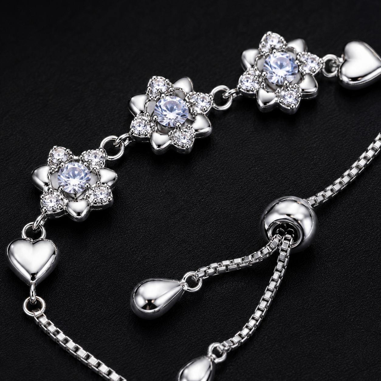 Blossom Heart Bolo Bracelet