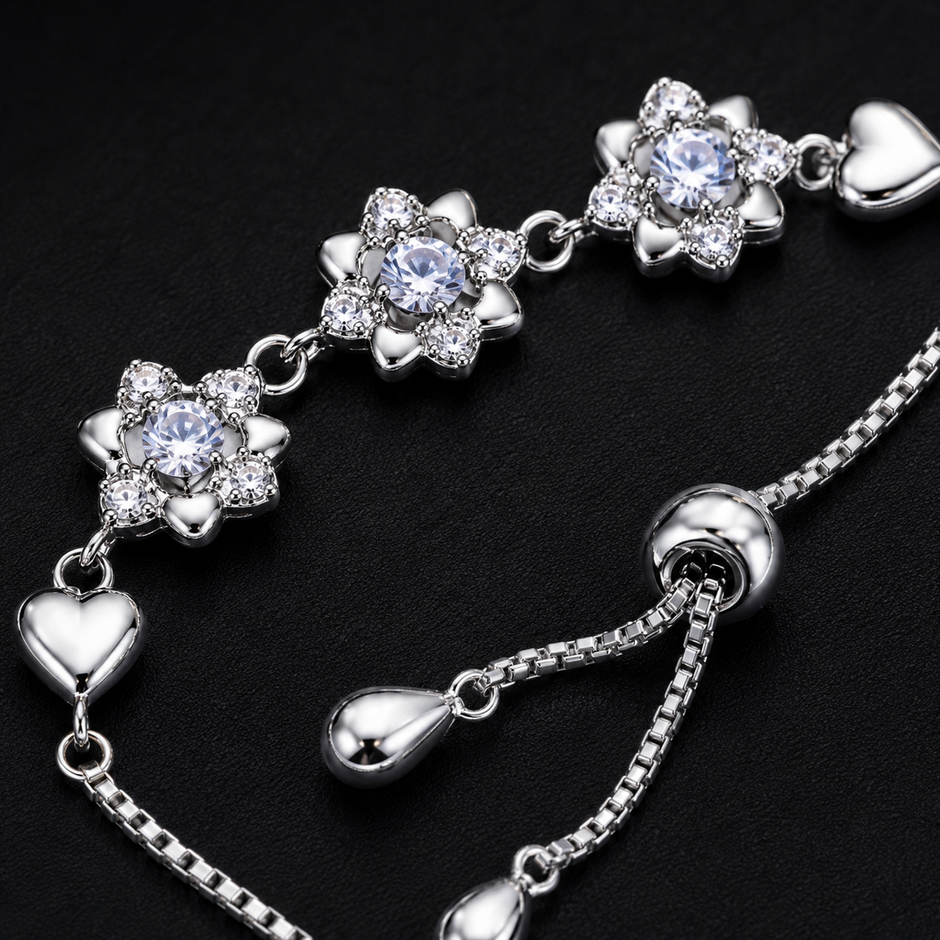 Blossom Heart Bolo Bracelet