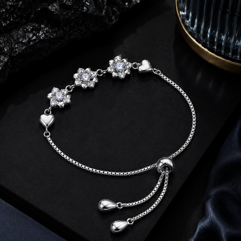 Blossom Heart Bolo Bracelet
