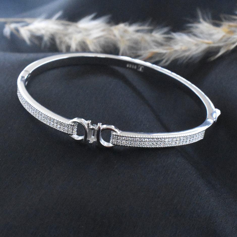 Dual Buckle Silver Bracelet