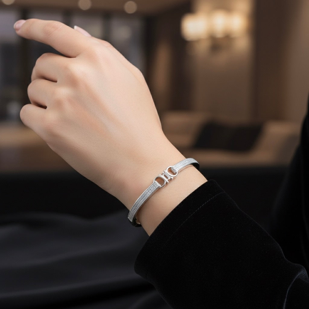 Dual Buckle Silver Bracelet