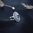 Sapphire Aura Silver Cocktail Ring