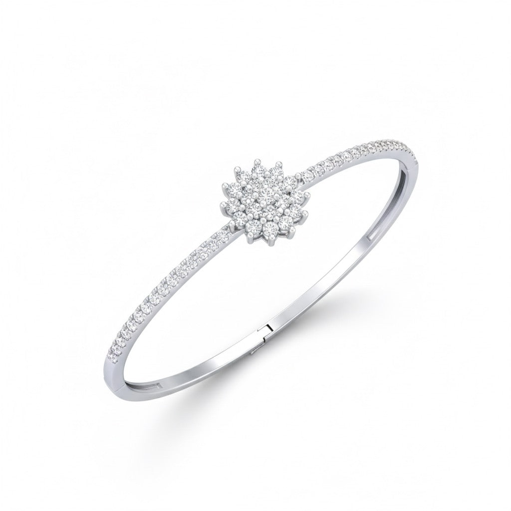 Spiked Floral Silver Bracelet