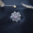 Adjustable Baby Pink Stone Floral Cocktail Ring