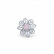 Adjustable Baby Pink Stone Floral Cocktail Ring