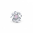 Pink Sparkle Floral Cocktail Silver Ring