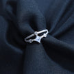 Dainty Double-Band Princess-Cut Silver Ring