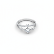 Dainty Double-Band Princess-Cut Silver Ring